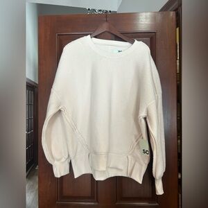 NWT SO Women's Soft Cream Crew Neck Oversized Sweatshirt